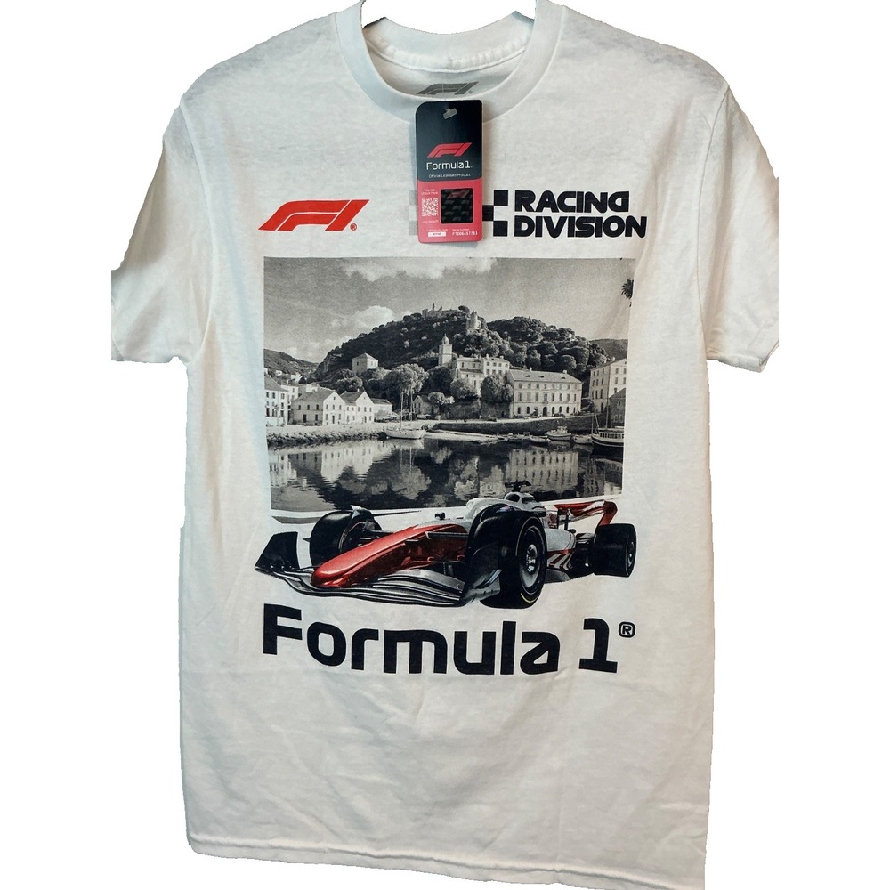 F1 Racing Formula One Shirt Mens White Race Division Car Casual NWT Size Small